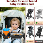 Universal Stroller Snack Tray, Easy Clean Removable Silicone Insert | for Mockingbird Nuna Bugaboo, Dual-Lock Sturdy Grip, Different Size Cups Holder, Easy to Attach, Toddler Snacking On The Go