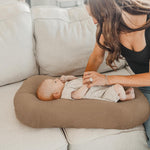 Konssy 2 Pack Muslin Baby Lounger Covers, Covers Only, 30.7" x 20" | 100% Cotton, Soft & Breathable, Baby Nest Slipcover, Envelope Closure, Pre-Washed for Lasting Fit (Brown,Wheat)