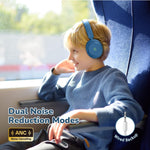 iClever BTH20 Active Noise Cancelling Headphones for Kids, 60H Battery, Type-C Fast Charging, Safe 80dBA Volume