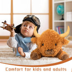 Wepop 5lbs Highland Cow Weighted Stuffed Animals, 22in Giant Highland Cow Gift Plush Toy,Adorable Stuffed Animal for Kids and Adults Highland Cattle Plushie Pillow Decor