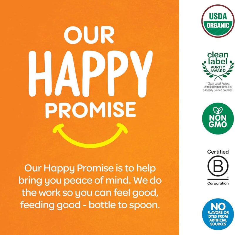 Happy Baby Organics Baby Snacks, Greek Yogis, Freeze Dried Yogurt & Fruit Snacks, Gluten Free Snack for Babies 9+ Months, Strawberry & Banana, 1 Ounce