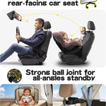 TAZENI Car Mirror for Baby for Rear-Facing Car Seat, Ultra Stable Hook Clip | Shatterproof, 360° Adjustable View Angle, Super Stable Car Seat Mirror for Baby, Black