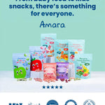 Amara Breakfast Oat Melts - Organic Toddler Snack - Single Serve Fiber-Packed Oat Bites with Real Fruit, No Added Sugar, Quick Dissolving, Strawberry - 12 Pack