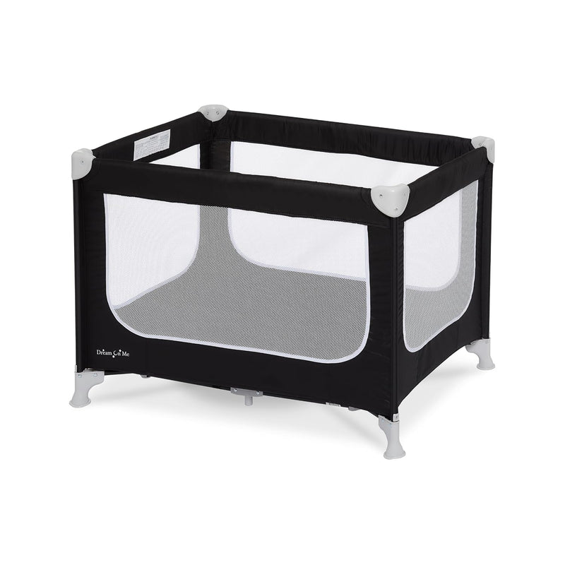 Dream On Me Zodiak Portable Playard, Compact for Travel, Carry Bag, Black | Removable 1" Mattress Pad, Mesh Sides, Quick Fold, 30 Lb Limit - ASTM Tested for Infants & Toddlers, Indoor & Outdoor Use