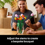 LEGO Botanicals Tulip Bouquet Building Set - Adults, Artificial Flowers, Home Decor, Craft Kit, Gift for Women & Men, Ages 18+