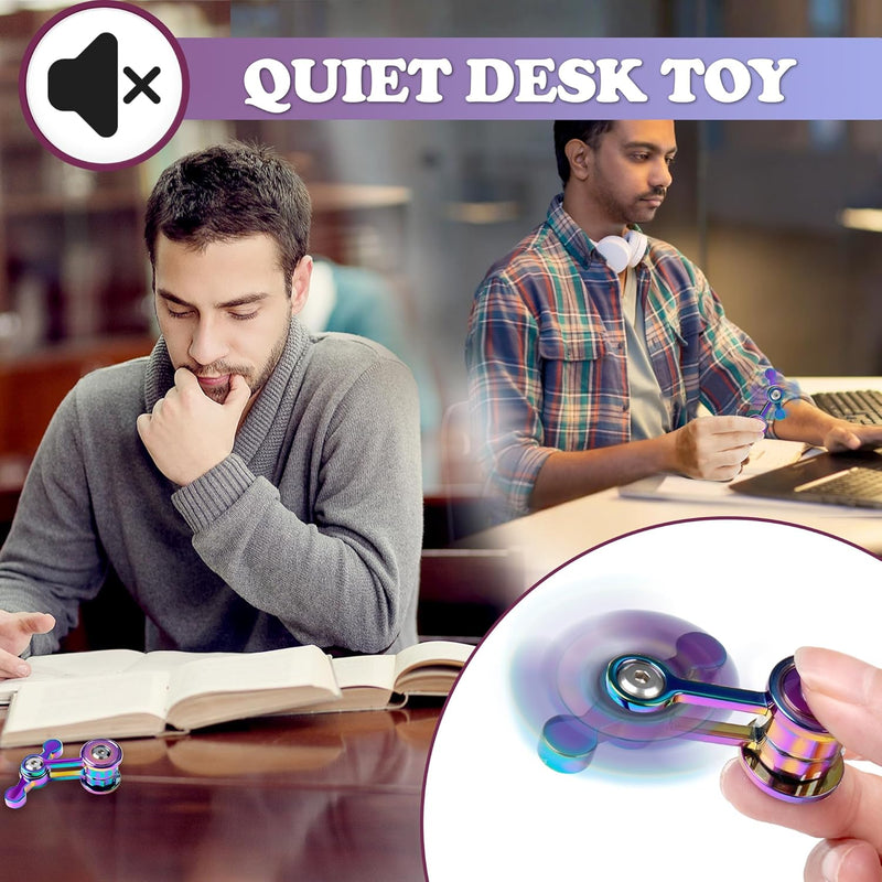 Fidget Spinner for Adults, Metal Silent Figette Office Desk Toy Quiet Cool Gadgets Gifts for Teen Boys Kid Anxiety Stress Relief Calm Down Sensory Autism Autistic ADHD Airplane Travel Need Must Have