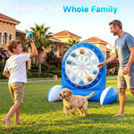 Inflatable Dart Board Water Game for Kids - Pool Toys with Sticky Balls, Safe PVC Material, Add Water for Stability, Includes 10 Balls & Air Pump, Ages 3-12 Family Outdoor Fun