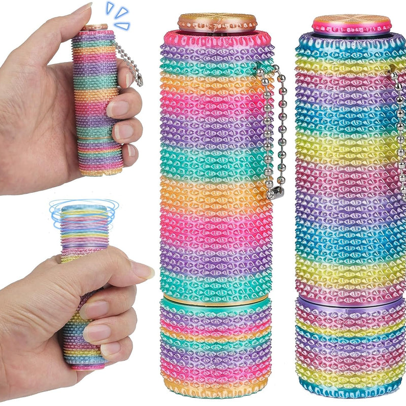 New Little Ouchies Pain Fidget, 3D Printed Pain Stim Fidget for Adult , Spiky Grippy Stim Keychain with [Spinner & Clicker] Functions, Sensory Toys for Stress Relief - 2 Pack