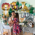 Jungle Safari Animals Balloons: Vibrant Foil Balloons for Kids' Wild One Zoo Birthday Party Decor