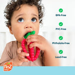 RaZbaby Bites Silicone Baby Teething Toy with Textured BerryBumps for Teething Relief