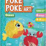 jackinthebox Poke Art Ocean Craft Kit for Kids, Boys & Girls Toys, Ages 4-8 | 1200 fabric pieces, travel arts activities & birthday gifts, mess-free toddler, age 4 5 6 7 8 9 year old, flower pressing
