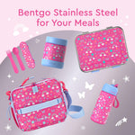 Bentgo Kids Stainless Steel Water Bottle, Leak-Proof, 14 oz, Bite & Sip | Vacuum Insulated, 18/8 Stainless Steel, 12-Hour Cold, Dishwasher Safe, BPA-Free (Rainbows & Butterflies)