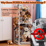 Large Stuffed Animal Storage Organizer, Creative PVC Stuffed Animals Storage Zoo Cage, Vertical Space Saving Large Capacity Plush Toy Zoo Holder for Kidroom Playroom-White