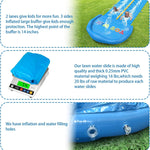 Extra Long Water Slide for Kids Adults, 32.8 FT Inflatable Slip Water Slides for Kids Backyard, Heavy Duty Slide with 2 Boards Double Lane Lawn Slides for Boy Girl Outdoor Water Play