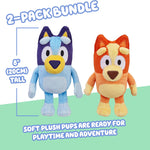 Bingo & Bluey Plush Toys Bundle – Exclusive 2-Pack Soft Bluey Toys, Deluxe Fabric, Embroidered Detail, Plush Characters for Show Time or Story Time
