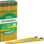 Ticonderoga Wood-Cased Pencils, Unsharpened, 2 HB Soft, Yellow, 72 Count