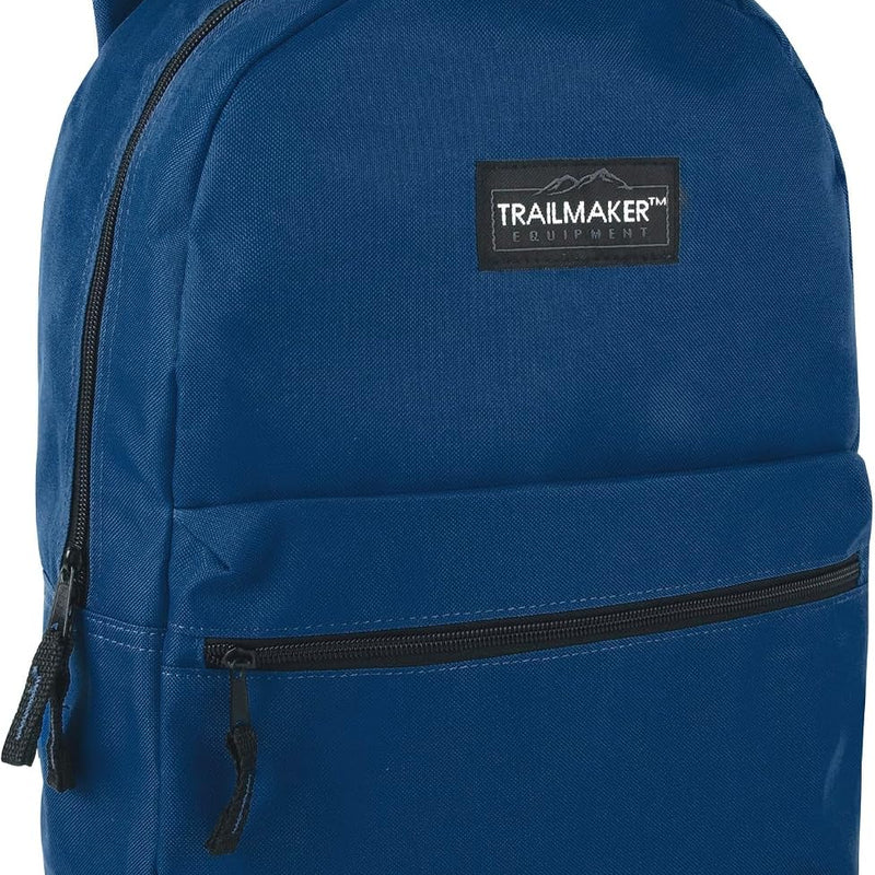Trail maker Classic 17 inch Backpacks with Adjustable Padded Straps | School Backpacks for Girls, Boys (Black)