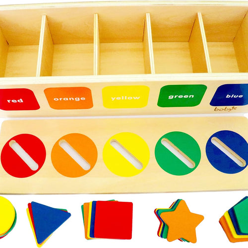 Dailyfunn Montessori Toys Color&Shape Sorting Learning Matching Box For Baby Toddlers 1-3 Year Old
