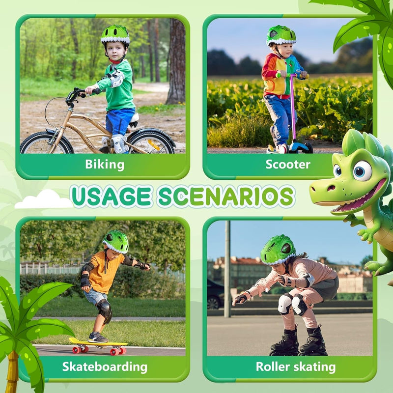 Toddler/Kids Bike Helmet Set with Adjustable Helmet and Protective Gear for Boys and Girls