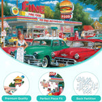 500 piece retro style jigsaw puzzles for adults, perfect for car and food station enthusiasts