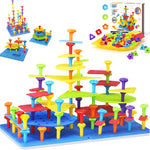 Peg Board Toy Set 73pcs DIY Building Stacking Toys for Kids 3-6 Years Old STEM Educational