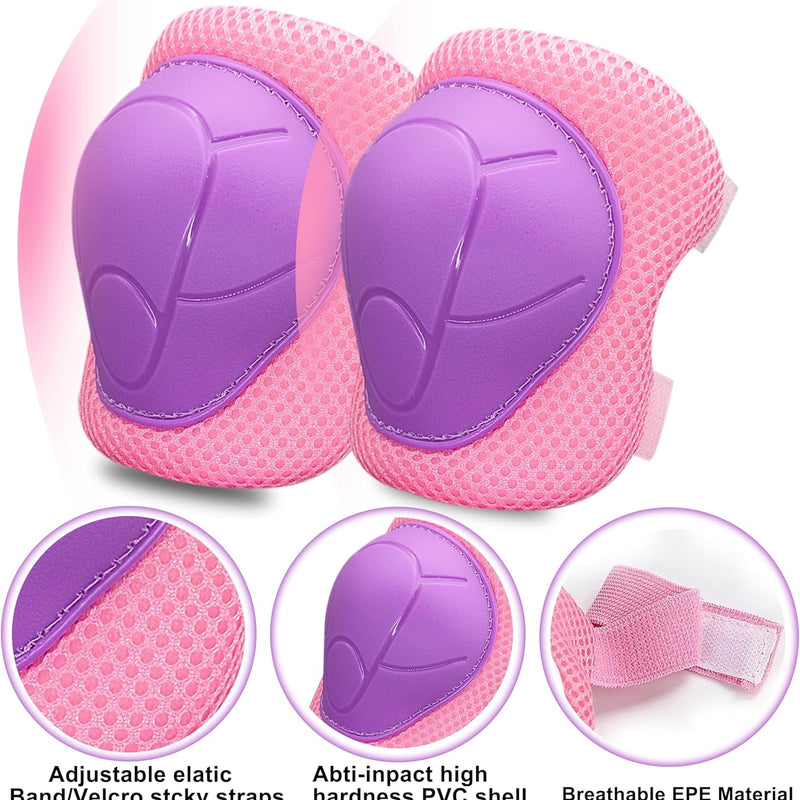 Knee Pads for Kids with Elbow Pads and Wrist Guards Set, Toddler 3-10 Years Protective Gear for Girls Boys Skating Cycling Bike Rollerblading Scooter