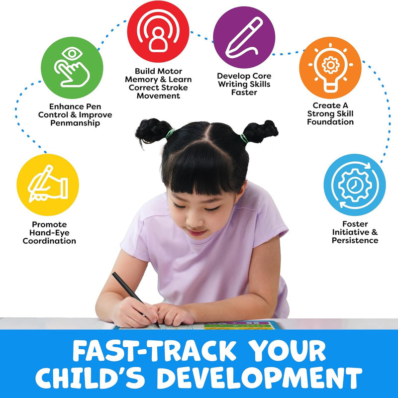Magic Grooved Writing Practice for Kids Age 3-5 - Handwriting Practice for Kids 5-7