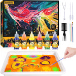 Water Marbling Paint for Kids - Arts and Crafts for Girls Boys Ideal Gifts | Arts and Crafts for Kids ages 6-12, Creative Art Supplies, Birthday Gifts,Educational STEM Toys, Marbling Paint Kit, Fun
