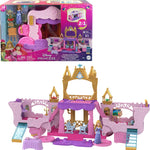 Mattel Disney Princess Toys, Carriage to Castle Transforming Playset with Aurora Small Doll, 4 Figures, Furniture & Accessories​​​