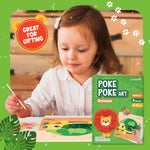 jackinthebox Poke Art Animals Crafts Kits for Kids, Boys & Girls, Ages 4-8 | 1400 fabric pieces, gift, travel activities & toys, essentials, projects for toddlers, 3 4 5 6 7 8 year old, flower pressing