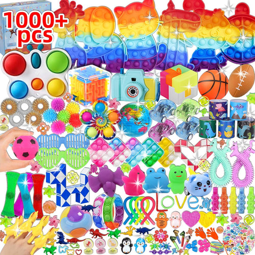 billfull 1000 pcs bulk fidget toys for kids, birthday gifts, classroom prizes, and party favors in assorted colors