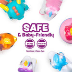 Tub Works® Fantasy Watertight Bath Toys, 6 Pack | Sealed, No Hole Bath Toys Design Keeps Moisture Out | Soft, Squeezable & Float on Water | Baby & Toddler Bathtub Toy | Unicorn Baby Girl Bathtub Toy