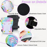 Kids Unicorn Helmet Set for Girls Age 3-8, Adjustable Protective Gear with Stickers for Roller Skates, Bicycle, Skateboarding, Scooter, Multiple Sports