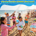 12 Pcs Reusable Water Balloons, Self-Sealing Refillable Water Balls, Pool Toys for Kids Ages 4-14, Pool Beach & Outdoor Water Ballons