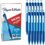 Paper Mate InkJoy 300RT Retractable Ballpoint Pens, Medium Point (1.0mm), Blue Ink, 12 Count - Writing, Journaling, Note-Taking, Office Supplies, Ultra Smooth Ink
