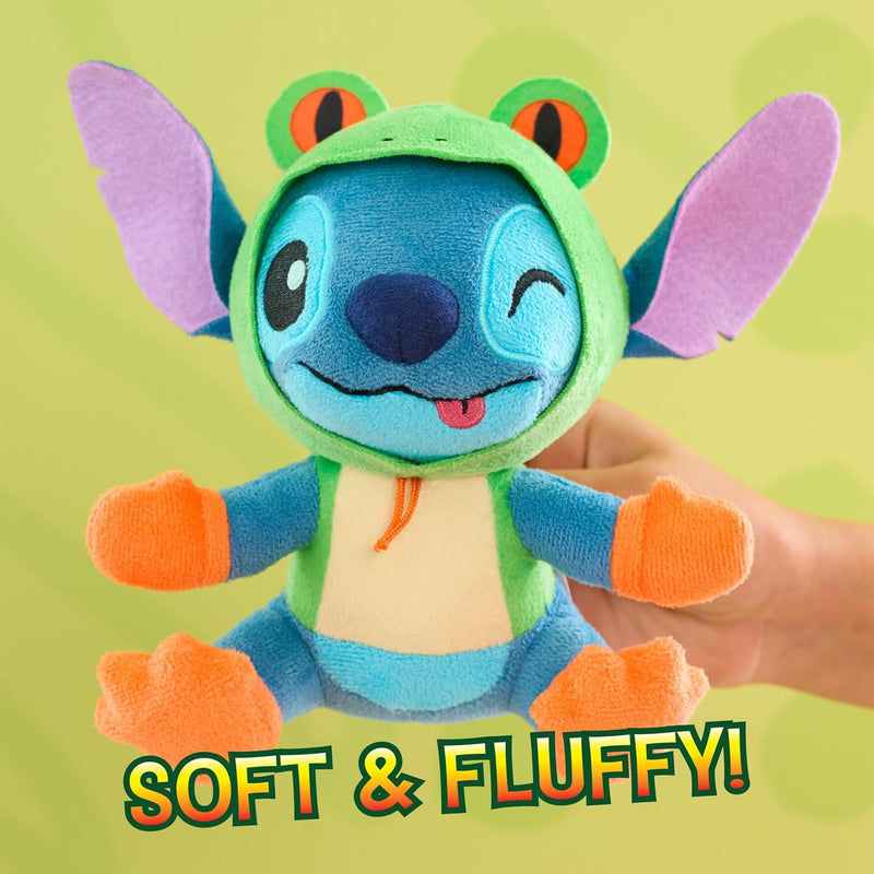 Disney Stitch Goes Wild Small Plush - Stitch Frog, Soft Collectible Plush Stuffed Animal Toy with Wild Details, Cute & Fluffy, for Kids, Fans & Collectors by Just Play