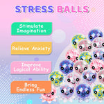 VESPRO 12 Pack Fidget Stress Balls for Adults, Cute Octopus Stress Sensory Stress Ball, Bulk Squishy Squeeze Ball Toys Set for Classroom Prizes and Birthday Party Favors