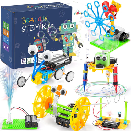 BeAndge STEM Robotics Kit for Kids, 6 IN 1 Science Experiments, Engineering Building Kids Activities 6-8