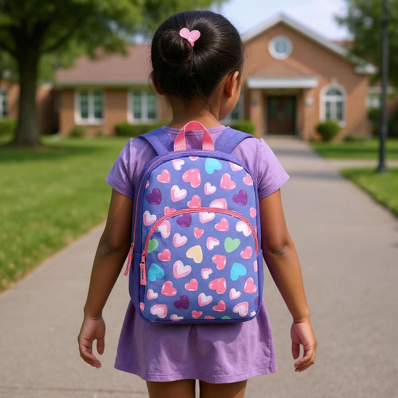 Trail maker 15 Inch Kids Backpacks for Boys & Girls | Preschool, Kindergarten, Elementary School Backpacks with Adjustable, Padded Straps (Happy Hearts)