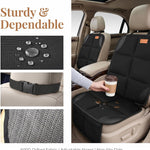 SMART ELF Car Seat Protector, 2Pack Seat Protector Protect Child Seats with Thickest Padding and Non-Slip Backing Mesh Pockets for Baby and Pet,Sedan SUV Truck (Black)