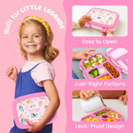 Bentgo + BLUEY Kids Prints Leak-Proof, 5-Compartment Bento-Style Kids Lunch Box - Ideal Portions for Ages 3-7, Durable, Drop-Proof, Dishwasher Safe, & PFAS & BPA-Free Materials (Hearts & Crafts)