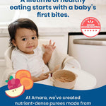 Amara Organic Baby Food - Stage 2 - Oats & Berries - Baby Cereal to Mix With Breastmilk & Water - Shelf Stable Baby Food Pouches Made from Organic Fruit and Veggies - 5 Pouches, 3.5oz Per Serving