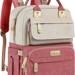 Diaper Bag Backpack, Baby Girl Diaper Bag for Mom, Large Pink Floral Diaper Bag Backpack for Girls, Waterproof Mom Backpack for Work Travel Holiday with Insulated Pockets and Stroller Straps