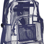 Vorspack Clear Backpack Heavy Duty PVC Transparent Backpack with Reinforced Strap Stitches & Large Capacity for College Workplace Security - Black