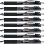 Amazon Basics Retractable Gel Pens, Fine Point 0.7mm, Smooth Writing, Black, No Smudge, School and Office Supplies, 12-Pack