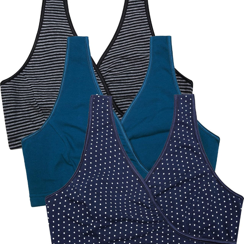 CAKYE 3 Pack Maternity Nursing Sleep Bra Breastfeeding Cotton Bralette