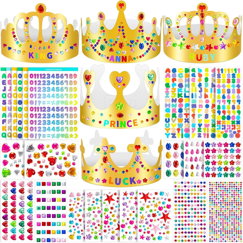 Gold paper crown, DIY birthday king crown craft for decorating, paper prince princess crown hats for school classroom
