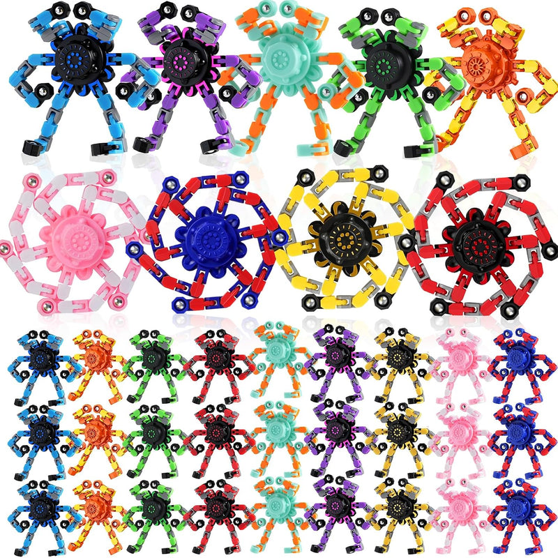 9PCS Transformable Fidget Spinners, Sensory Fidget Deformable Chain DIY Robot Spinner Sensory for Boys, Fidget Toys for Party Favors Travel Toys