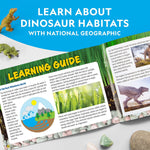 National Geographic light-up terrarium kit for kids with real plants, gemstones, and dinosaur toys - exclusive Amazon offer