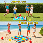 Inflatable Tic Tac Toe Pool Game Set - Fun Pool Toys for Kids Teens Adults | with 10 Balls, for Family, Party, Beach, Outdoor & Indoor, 2-10 Players